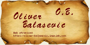 Oliver Balašević vizit kartica